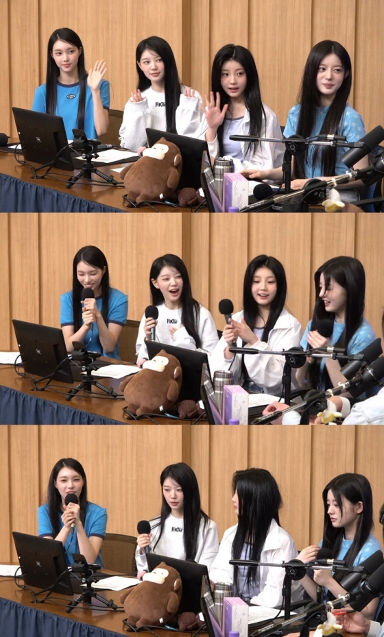 아일릿 윤아(왼쪽부터), 모카, 원희, 민주/사진=SBS 보이는 라디오