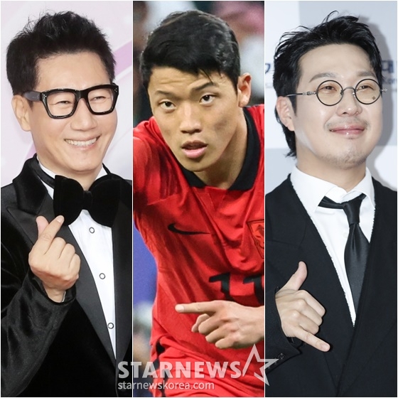 지석진(왼쪽부터), 황희찬, 하하 /사진=스타뉴스, 뉴스1