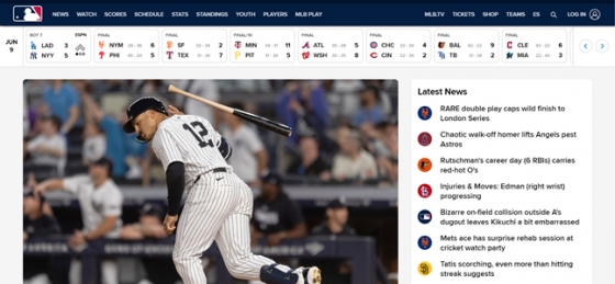 MLB 홈페이지.
