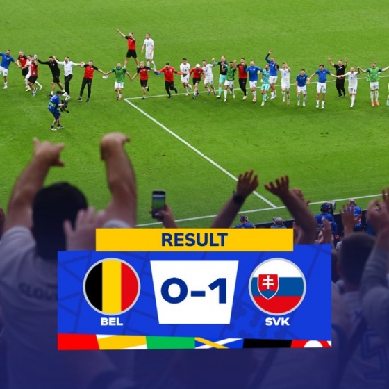 벨기에와 슬로바키아 경기 결과.  /사진=유럽축구연맹(UEFA) 유로 2024 공식사회관계망서비스(SNS)