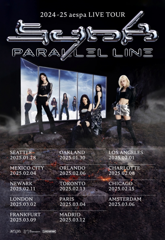 에스파 &#039;SYNK  PARALLEL LINE&#039;  북남미, 유럽 투어 포스터 이미지/사진제공=에스엠엔터테인먼트