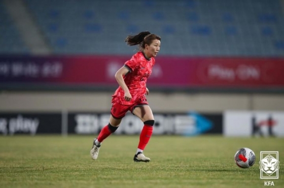 한국 여자 축구대표팀 공격수 강채림. /사진=대한축구협회 제공