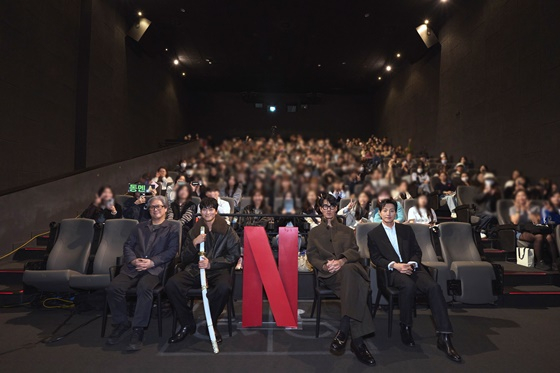 &#039;전,란&#039; GV 행사로 뭉친 박찬욱 감독, 강동원, 차승원, 정성일 /사진=넷플릭스