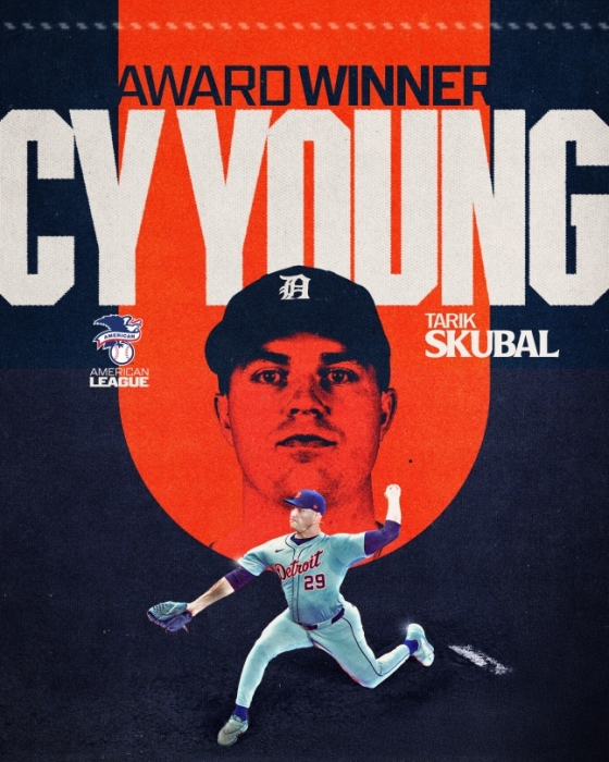 타릭 스쿠발의 2024시즌 아메리칸리그 사이영상 수상을 알리는 그래픽. /사진=MLB.com 공식 SNS 갈무리