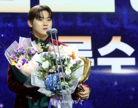 압도적 득표율로 3루수 골든글러브를 수상한 KIA 김도영. /사진=김창현 기자