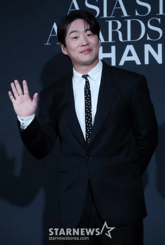 배우 안재홍이 3일 오후 부산 해운대구 파라다이스 호텔 부산에서 진행된 &#039;마리끌레르 아시아 스타 어워즈 2024&#039;에 참석해 포즈를 취하고 있다. 2024.10.03 /사진=김창현