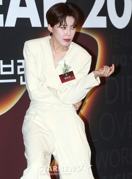방송인 장도연이 7일 서울 중구 신라호텔에서 진행된 &#039;2023 올해의 브랜드 대상&#039;에 참석해 포즈를 취하고 있다. 2023.09.07 /사진=김창현