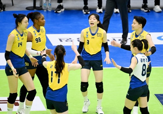 현대건설 선수단. /사진=한국배구연맹(KOVO) 제공