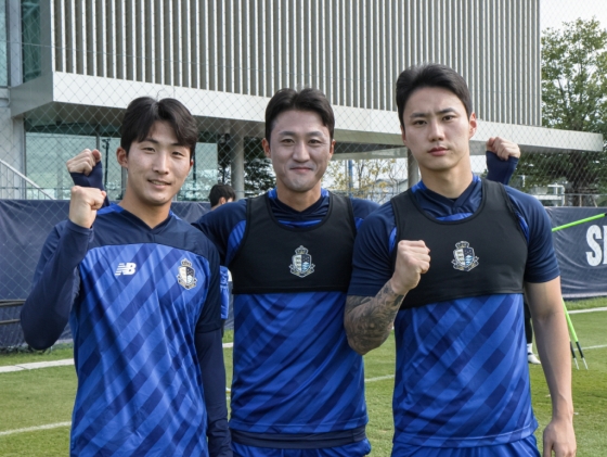 (왼쪽부터) 박창환, 김오규, 곽윤호. /사진=서울이랜드 제공