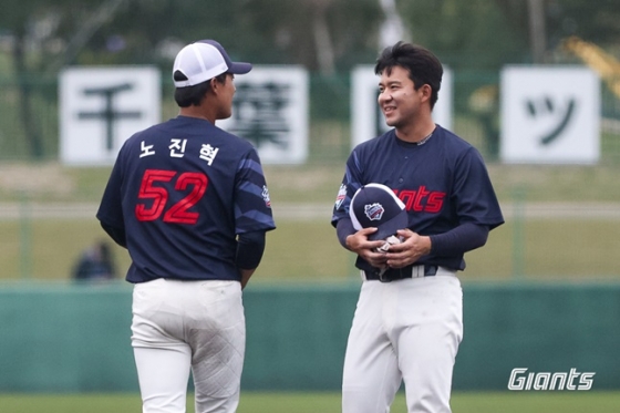 롯데 노진혁(왼쪽)과 김민성. /사진=롯데 자이언츠 제공 