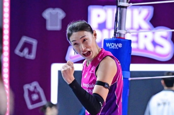득점 후 포효하는 김연경. /사진=KOVO 제공