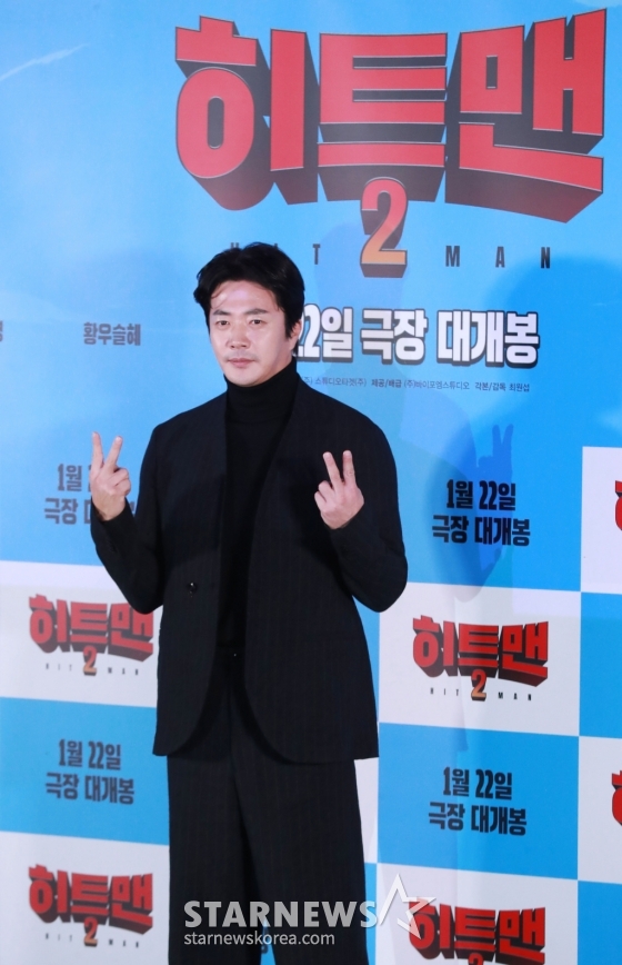 배우 권상우가 15일 오후 서울 CGV용산아이파크몰에서 진행된 영화 &#039;히트맨2&#039; 언론배급시사회 및 기자간담회에 참석해 포즈를 취하고 있다. /2025.01.15 /사진=이동훈 photoguy@