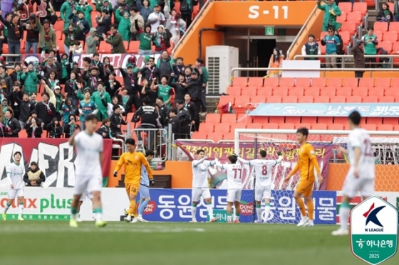 대전하나시티즌의 골 세리머니. /사진=한국프로축구연맹 제공