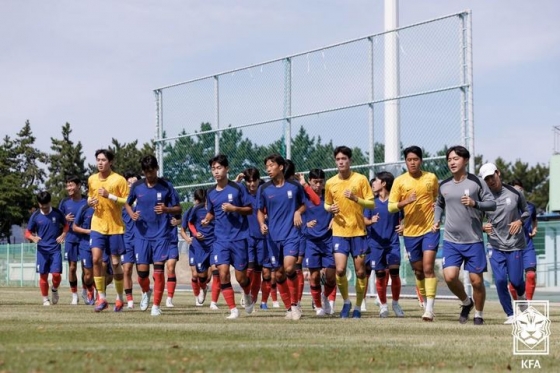 지난해 남해에서 진행된 U-17 대표팀 국내소집 훈련 장면. /사진=대한축구협회 제공