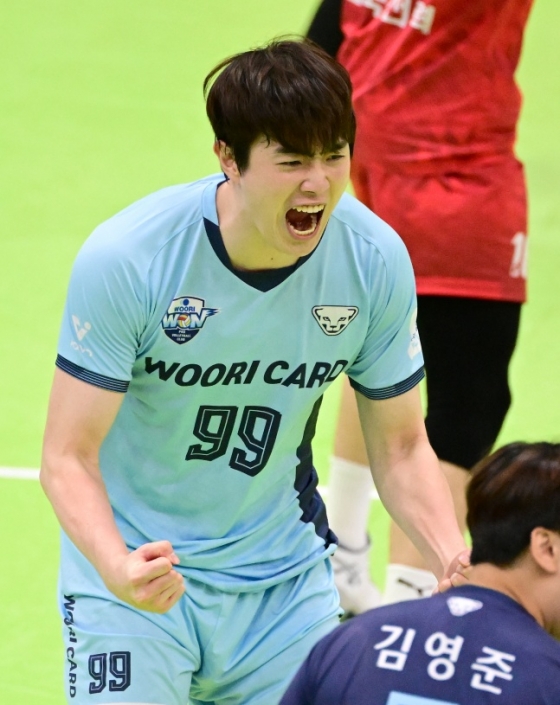 우리카드 김지한. /사진=한국배구연맹 제공