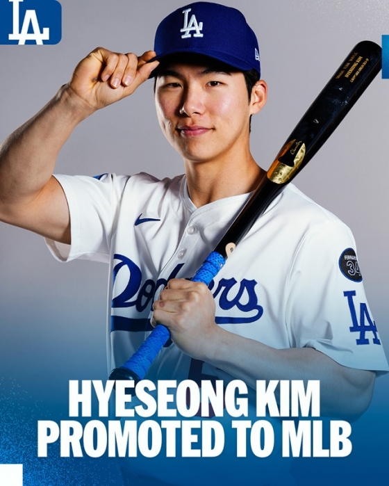 MLB 공식 SNS가 김혜성의 메이저리그 콜업을 알리고 있다. /사진=MLB 공식 SNS 갈무리 