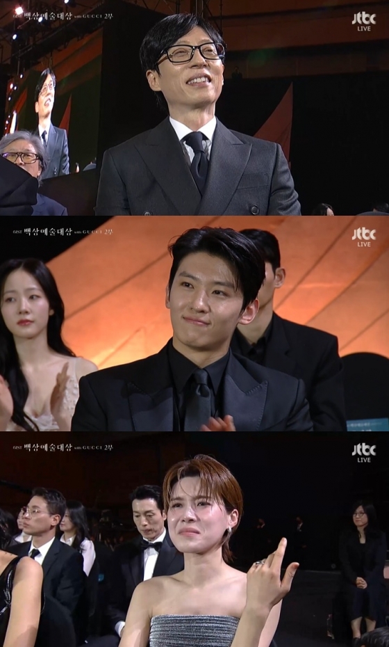 유재석, 덱스, 장도연 /사진=JTBC &#039;제61회 백상예술대상&#039; 중계방송 캡처 