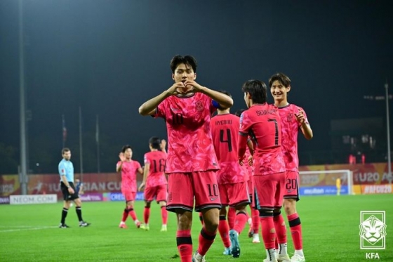 한국 U-20 축구대표팀 공격수 김태원. /사진=대한축구협회 제공