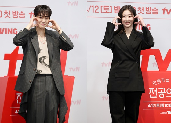 강유석(왼쪽), 한예지/사진=tvN