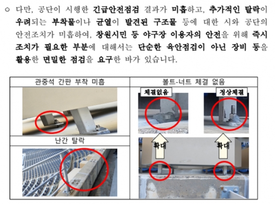국토교통부가 창원시설공단의 긴급안전점검이 미흡했음을 지적하고 있다. /사진=국토교통부 홈페이지 갈무리 
