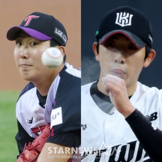 LG 손주영(왼쪽)과 KT 오원석. /사진=김진경 대기자