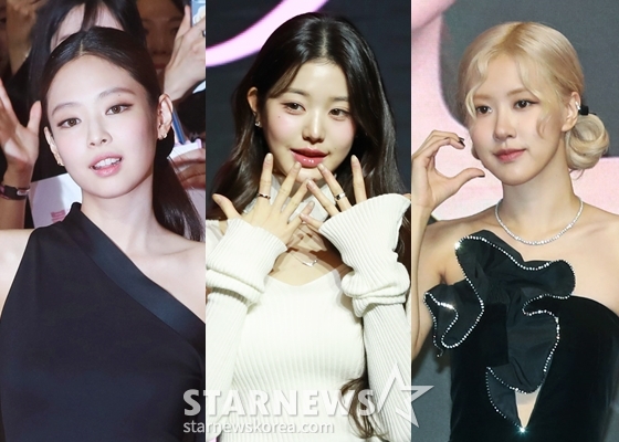 블랙핑크 제니, 아이브 장원영, 블랙핑크 로제(왼쪽부터) /사진=스타뉴스