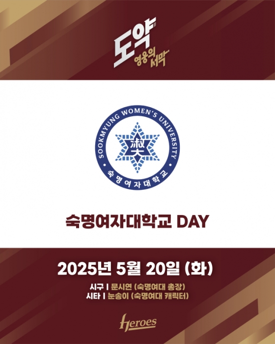 키움 히어로즈가 20일 삼성 라이온즈전 숙명여자대학교 데이를 연다. /사진=키움 히어로즈 제공