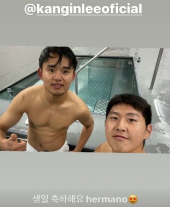지난해 2월 이강인의 생일을 맞아 SNS를 통해 한글로 생일 축하 메시지를 전했던 구보 다케후사. /사진=구보 SNS 캡처 