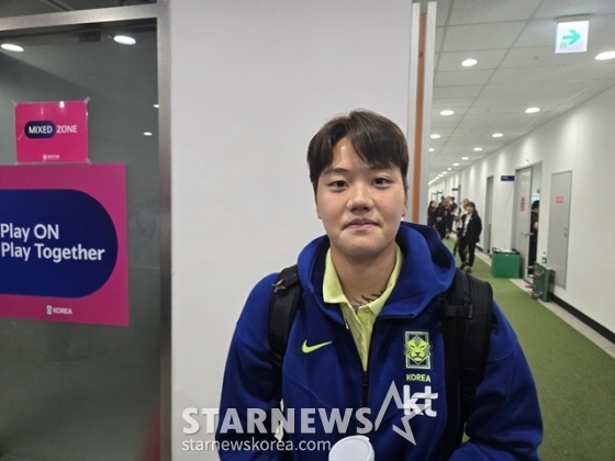경기 후 만난 김민정. /사진=이원희 기자