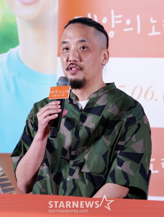 조영준 감독이 2일 서울 용산구 CGV 용산에서 진행된 영화 &#039;태양의 노래(조영준 감독)&#039; 언론시사회 및 기자간담회에 참석해 질의응답을 하고 있다. /2025.06.02 /사진=김휘선 hwijpg@