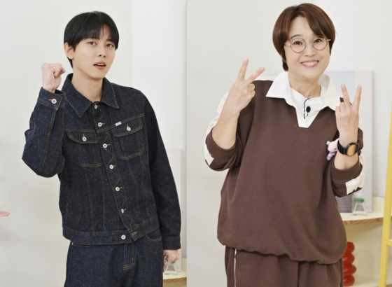 방송인 주우재와 송은이가 2일 오전 온라인으로 진행된 KBS 2TV 예능 &#039;옥탑방의 문제아들&#039; 제작발표회에 참석해 포즈를 취하고 있다. /사진제공=KBS 2025.04.02