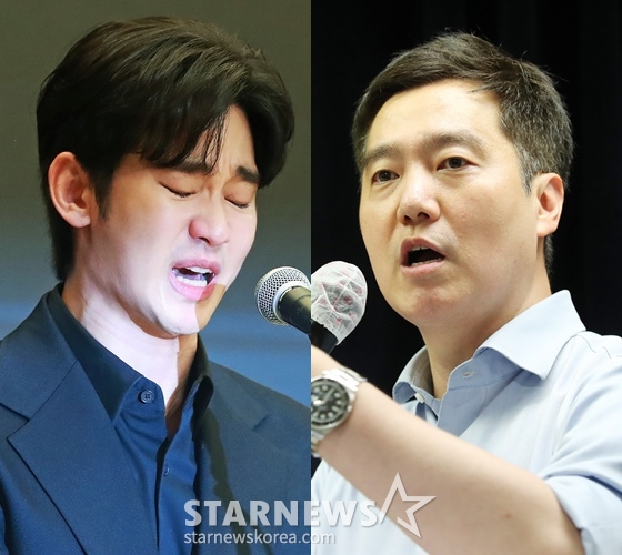 왼쪽부터 김수현, &#039;가세연&#039; 김세의 /사진=스타뉴스