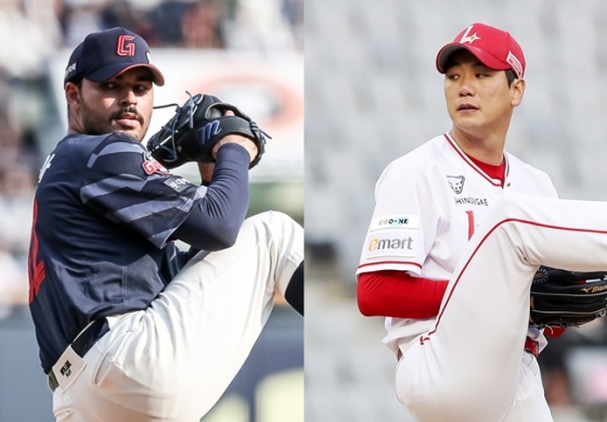 14일 선발 등판 예정인 감보아(왼쪽)와 김광현. /사진=롯데 자이언츠, SSG 랜더스