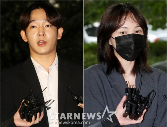 마약류 관리에 관한 법률 위반(향정) 혐의를 받고 있는 가수 남태현, 방송인 서민재가 19일 오전 서울 마포구 서부지방법원에서 진행된 첫 공판 기일에 출석하고 있다.   서민재와 남태현은 지난해 8월 마약 파문에 휘말렸다. 당시 채널A 예능프로그램 &#039;하트시그널3&#039; 출연자였던 서민재가 SNS를 통해 남태현과의 필로폰 투약을 폭로했던 것. 이에 경찰은 지난해 9월 서민재와 남태현의 소변과 모발을 채취해 국립과학수사연구원(국과수) 감정을 의뢰했다. 검사 결과 필로폰 양성 반응 결과가 나온 것으로 전해졌다. 2023.10.19 /사진=김창현 기자 