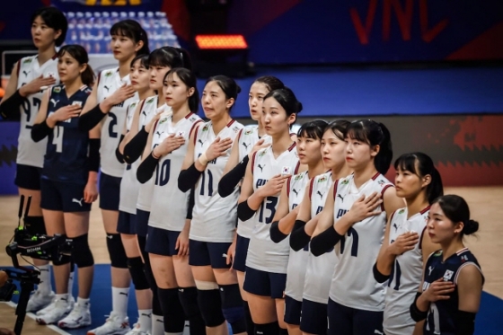 한국 여자배구 대표팀 선수들. /사진=FIVB 제공