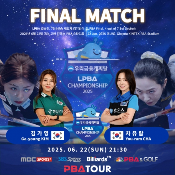 22일 결승에서 격돌하는 김가영(왼쪽)과 차유람. /사진=PBA 투어 제공