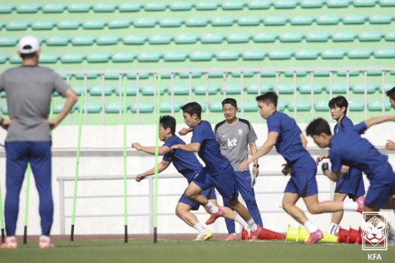 U-22 대표팀 훈련 모습. /사진=대한축구협회 제공