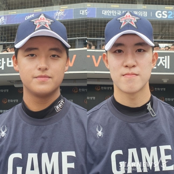 북일고 박준현(왼쪽)과 장충고 문서준. /사진=김동윤 기자
