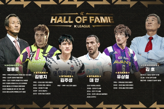 제2회 K리그 명예의 전당 헌액자. /사진=한국프로축구연맹 제공