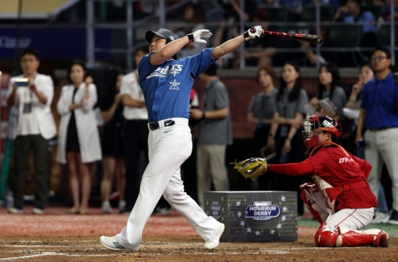 2024 컴투스 프로야구 홈런 더비 당시 최정의 모습. /사진=KBO 제공