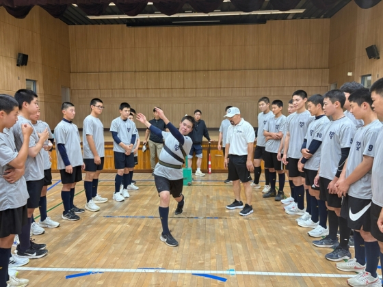 KBO 중,고 야구팀 순회 부상방지교육 현장 모습. /사진=KBO 제공