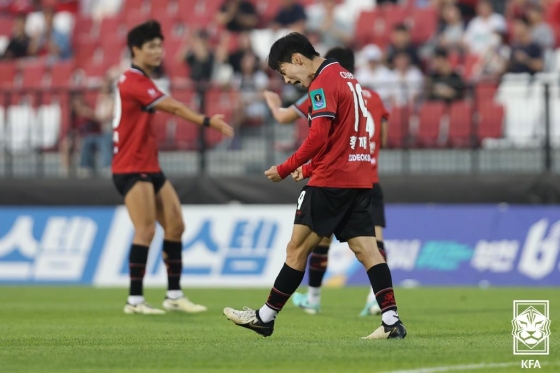 황재환이 득점 후 세리머니하고 있다. /사진=대한축구협회(KFA) 제공