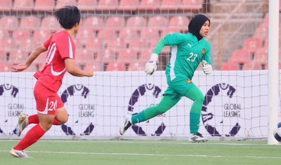 지난 5일 타지키스탄에서 열린 북한과 말레이시아의 2026 아시아축구연맹(AFC) 여자 아시안컵 예선 H조 최종전 경기 모습. /사진=AFC 제공