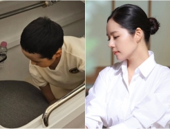 한가인, '영재' 아들 공개..엄마 이마·코 그대로 빼다 박았네