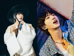 방탄소년단 진, 도포자락 휘날리며 열광 속 열도 라이브.."조명 보다 빛나" 日연예인들 찬사