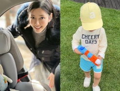 '에릭♥' 나혜미, 폭염 속 아들과 일상.."처음 입어본 수영복"