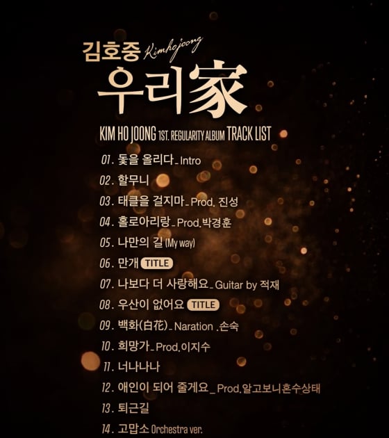 김호중 우리家 트랙리스트..할무니나보다 더 사랑해요 포함 - 스타뉴스