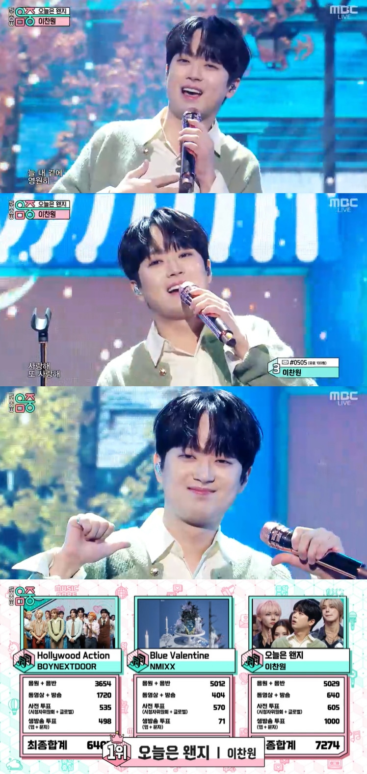 이찬원, 생일날 겹경사 맞았다..'음악중심' 1위