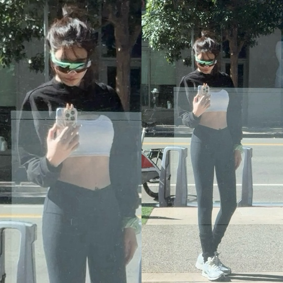 美 LA 길거리 출몰한 '47세' 레깅스녀..이지아, 왕(王)자 복근 '깜짝' 공개