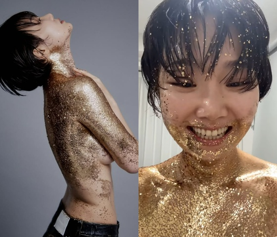 '이경실 딸' 손수아, 상체 누드 화보 '난리'..'금가루' 다 먹은 비하인드도 파격적[스타이슈]